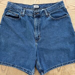 L.L. Bean Medium Blue Denim Shorts with Contrast Stitching